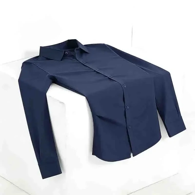Lynett Lamar Men's Wedding Slim Fit Long Sleeve Dress Shirt — White Formal for Groom & Groomsmen S–4XL
