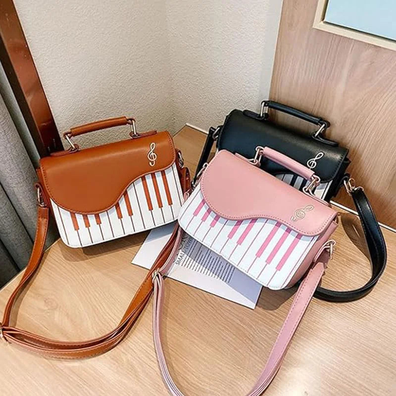 Handbag for Women Small Piano Music Notes PU Leather Shoulder Tote Bag Purse Crossbody Handbag for Women Girls Trendy bags