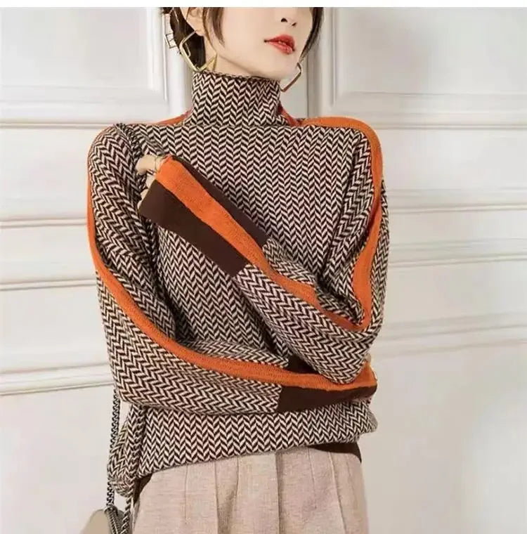 Women Sweater Knitted Turtleneck New Warm Stylish Sweaters Ladies Girl Slim Women Sweaters Pullovers Female Woman Sweater