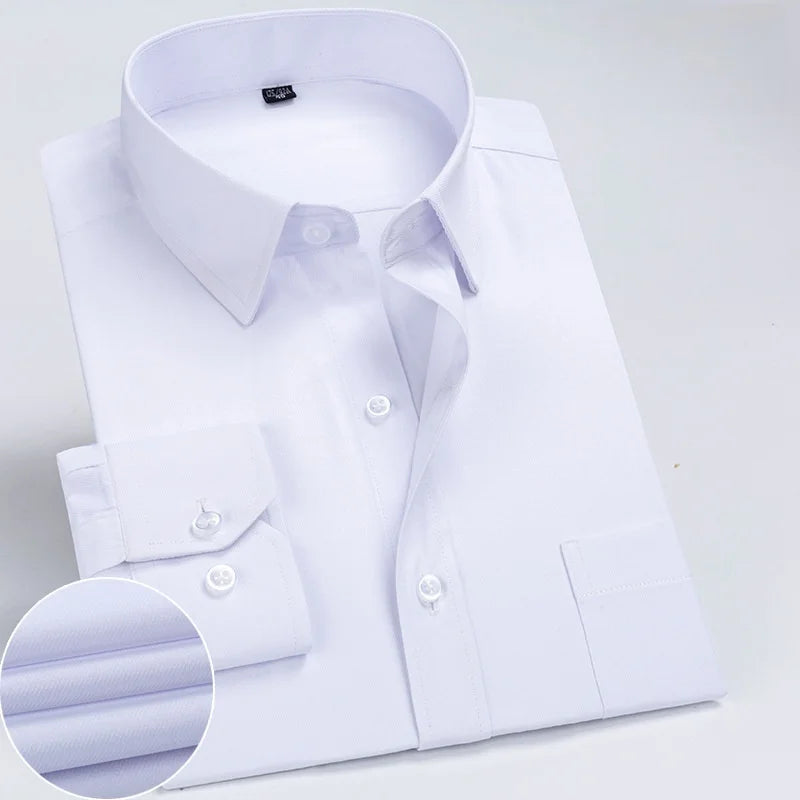 Lynett Lamar Men's Anti-Wrinkle Striped Dress Shirt — Long Sleeve Smart Casual S–7XL