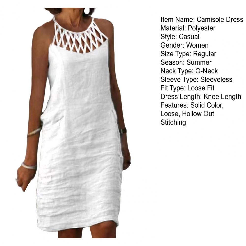 Vintage Dress Cotton Linen Women Clothing Summer Hallow Out Casual Chic Tunic Fashion Oversize Midi White Dresses Vestidos