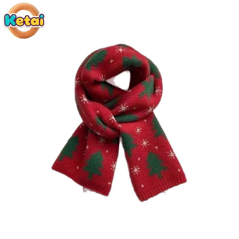 Women's Knitted Scarf for Fall and Winter, Red, Warm and Versatile, Perfect for Students, Couples and Christmas Gifts, Wool Wrap