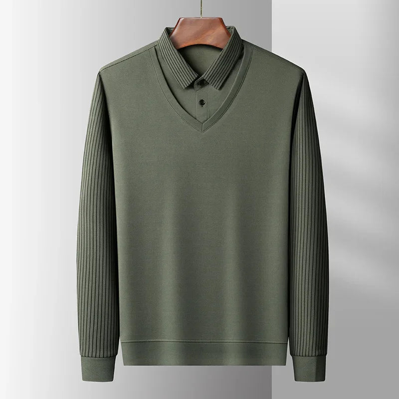 Lynett Lamar Men's Contrast Colour Polo Shirt — Anti-Wrinkle All-Season Top