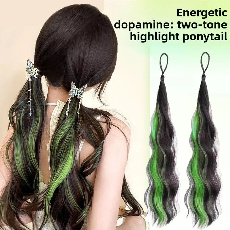 50cm Synthetic Self-Winding Hair Bundle With Elastic Loop DIY Hair Ponytail Bundle To Increase Hair Volume Bud Hair Bun