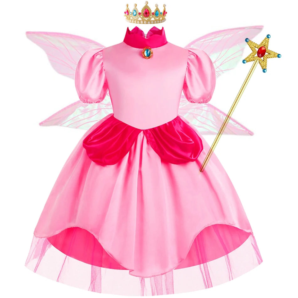 Peach Costume Kids Princess Summer Dress for Girls Party Dresses