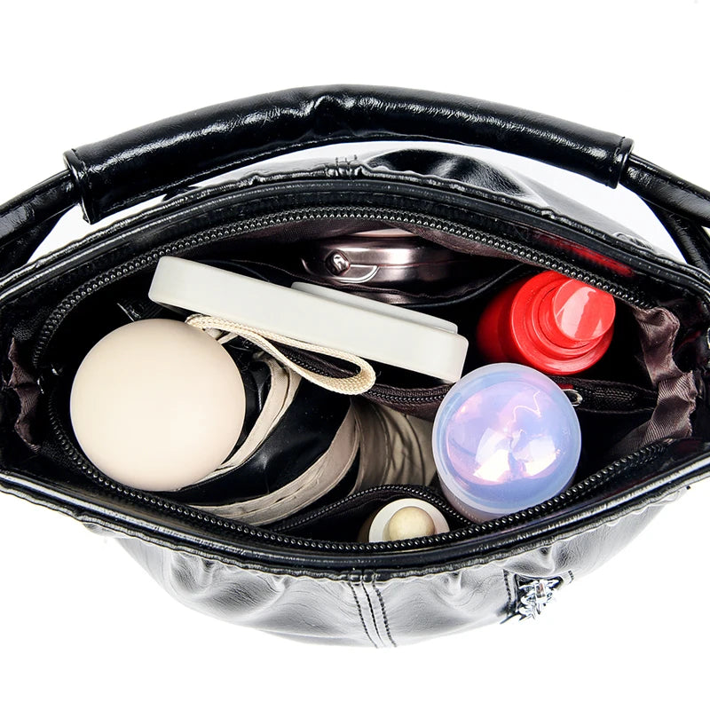 Women's Bag Bucket bag Handbags Female Handbags Retro Solid Color PU Leather Shoulder Underarm Bags Ladies Shopper Hobos Bags