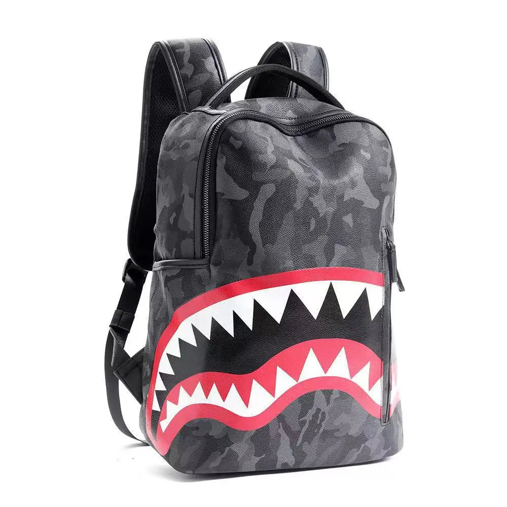 Fashion Leather Backpack Men Large Shoulder Bag Travel Backpack Camouflage Laptop Student School Bags black Bagpack mochilas