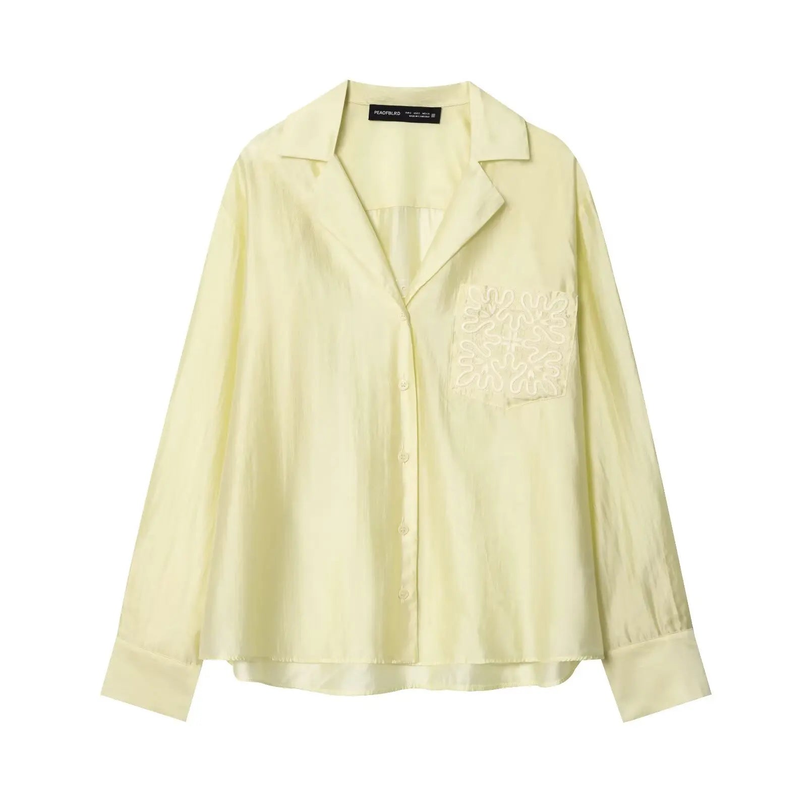 Women's Shirts Autumn 2025 New Fashion Office Shirts Women Chic Pocket Embroidery Retro Elegant Loose Young Blouses Street Tops