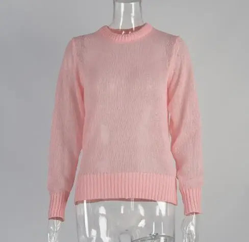 Women's Sweater 2025 Spring Autumn New Comfortable Round Neck Long Sleeve Casual Knitted Basic Semi Transparent Pullover Sweater