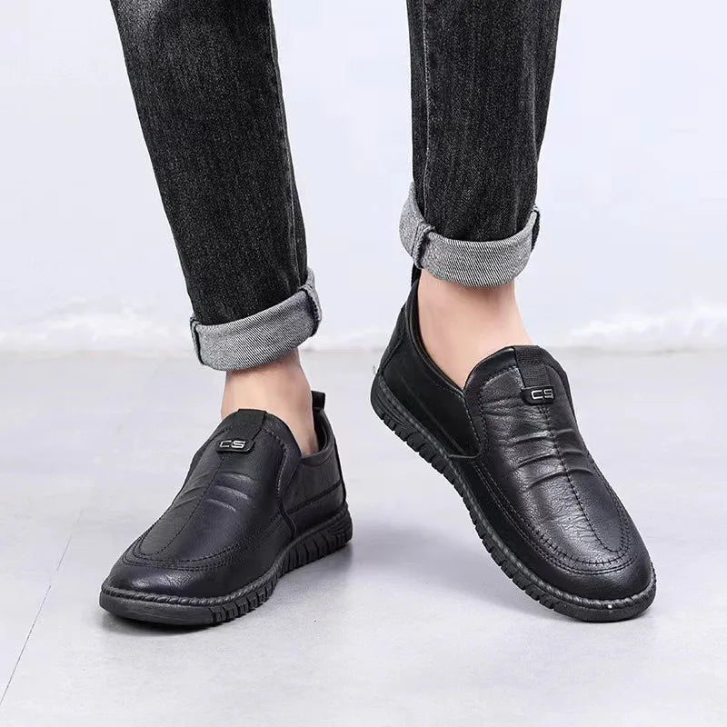 Men Business Dress Shoes Fashion Handmade Leather Casual Shoes for Men Soft Sole Driving Flats Comfort Slip on Loafers Moccasins