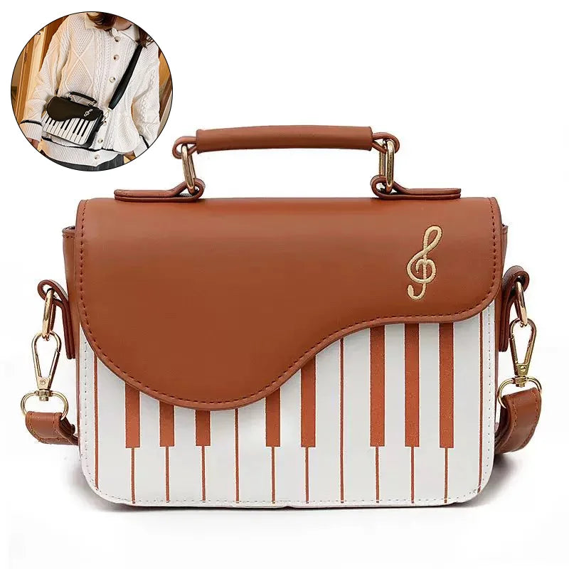 Handbag for Women Small Piano Music Notes PU Leather Shoulder Tote Bag Purse Crossbody Handbag for Women Girls Trendy bags