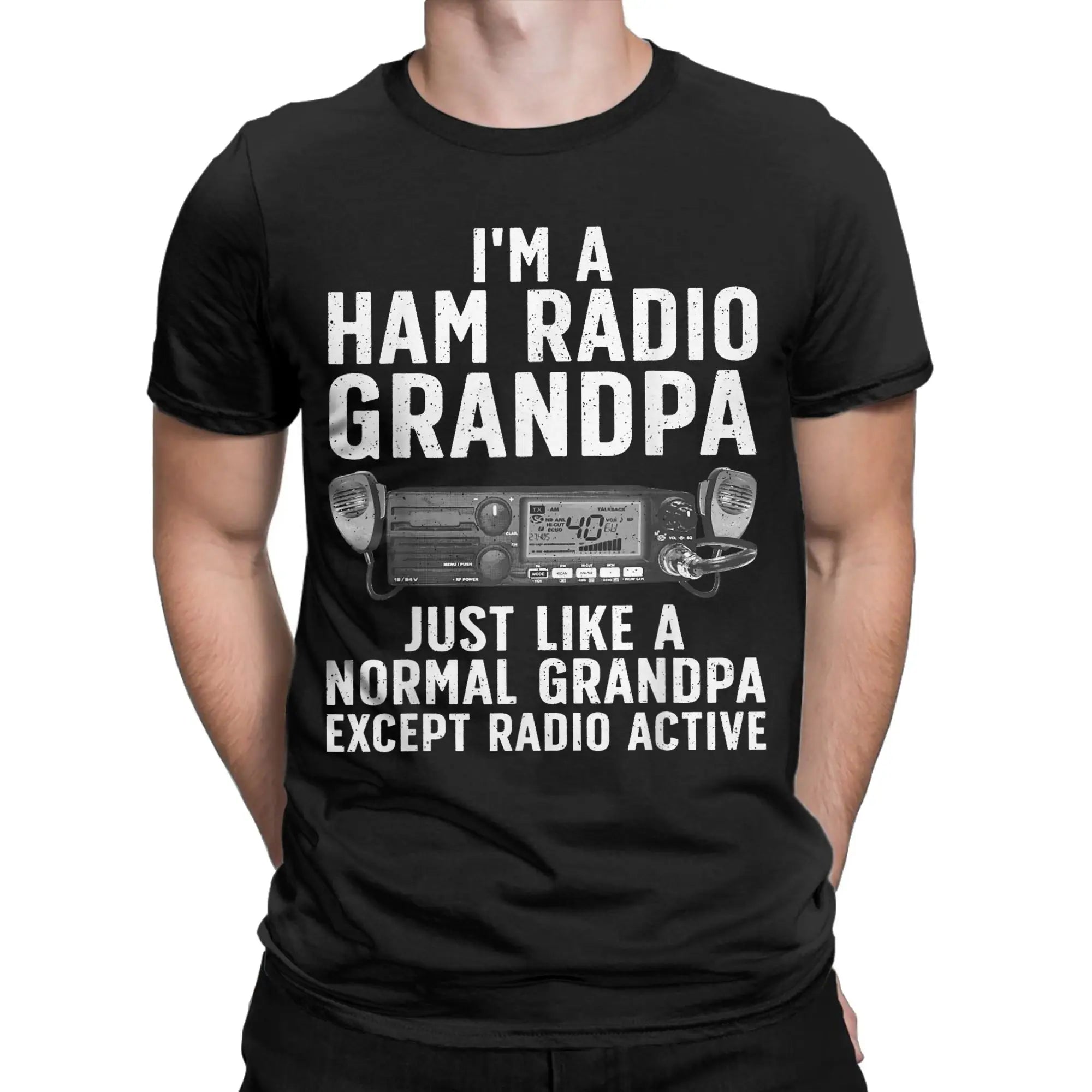 Men T-Shirts Funny Ham Radio Art Humorous 100% Cotton Tees Short Sleeve  T Shirts Crew Neck Clothing New Arrival