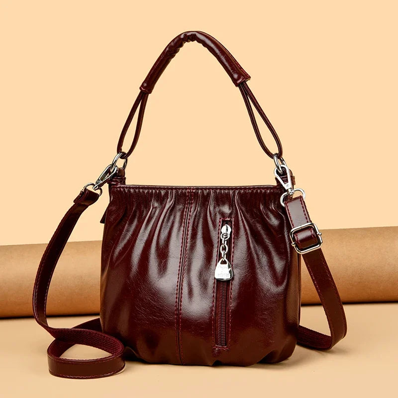 Women's Bag Bucket bag Handbags Female Handbags Retro Solid Color PU Leather Shoulder Underarm Bags Ladies Shopper Hobos Bags