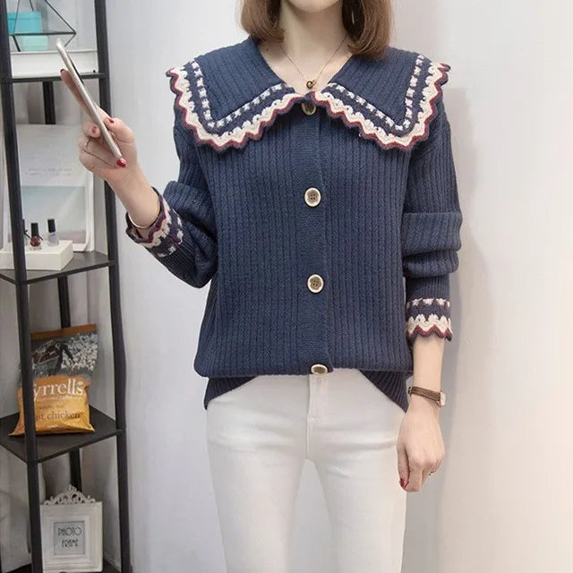 Knitted Sweater Woman Coat Korean Style Fashion 2025 New In Knitwear Office Wear Light Vintage Hot Trend Red Cardigan For Women