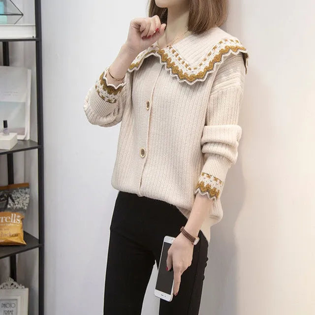 Knitted Sweater Woman Coat Korean Style Fashion 2025 New In Knitwear Office Wear Light Vintage Hot Trend Red Cardigan For Women