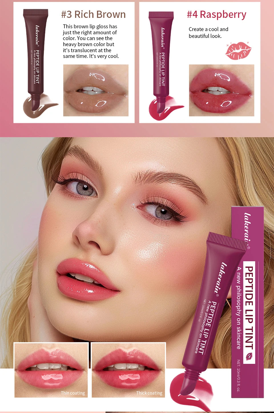 Lip Hydrating Lip Gloss Glitter Glossy Plumping Lipgloss High Shine Glass Finish Nude Colors Shiny Jelly Liquid Lipstick