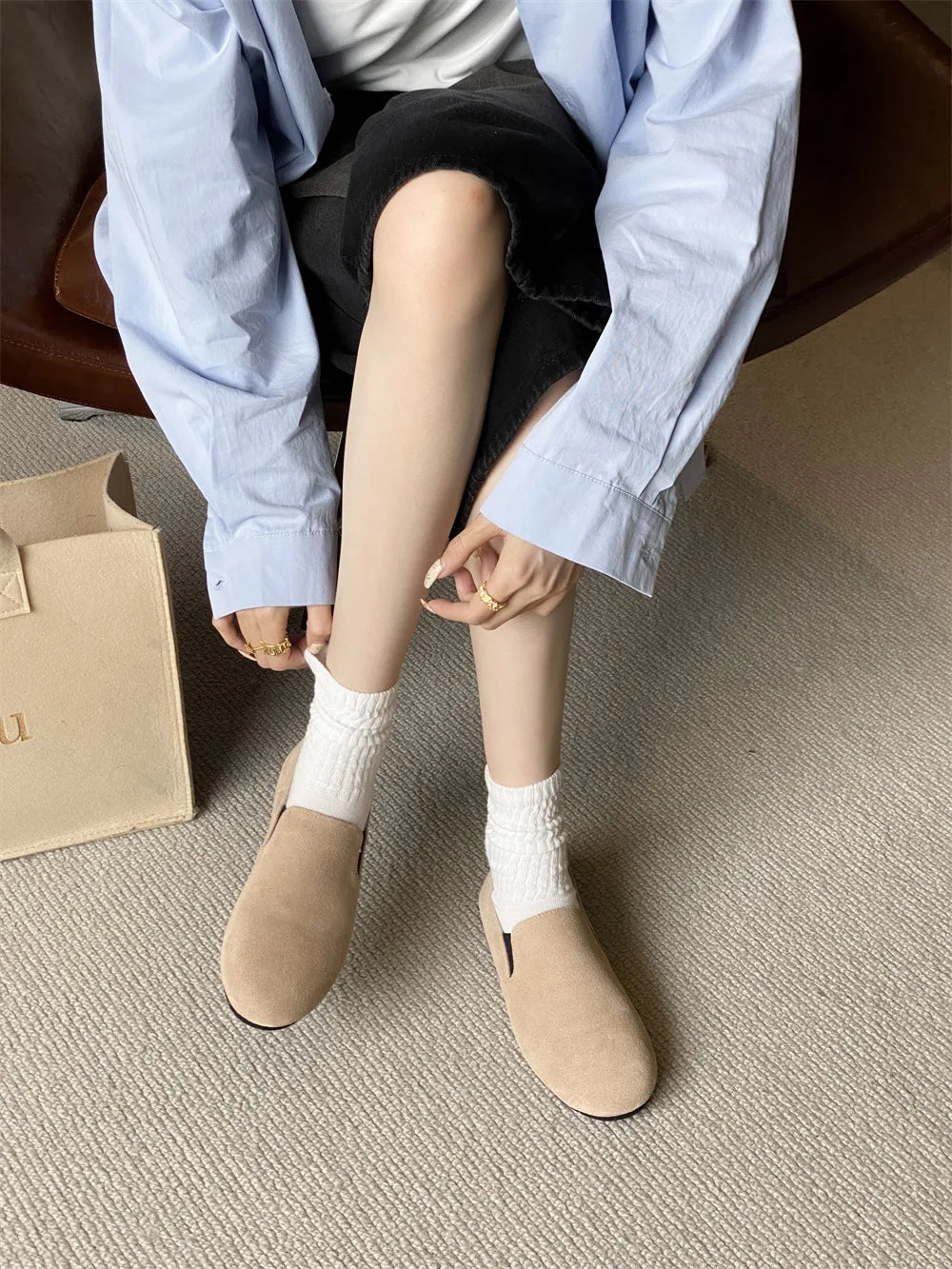 Women's Flat Shoes 2025 New Style Sports Shoes Women's Leather Casual Loafers Women Work Shoes Comfortable for Work Flats