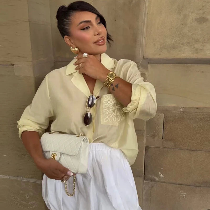 2025 New Women's Autumn Shirts Fashion Loose Elegant Office Shirts Chic Street Comfort Youth Travel Holiday Shirt Tops