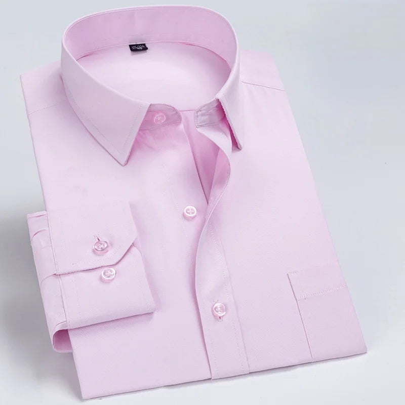 Lynett Lamar Men's Anti-Wrinkle Striped Dress Shirt — Long Sleeve Smart Casual S–7XL