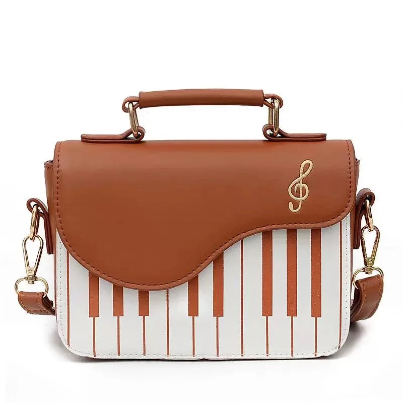 Handbag for Women Small Piano Music Notes PU Leather Shoulder Tote Bag Purse Crossbody Handbag for Women Girls Trendy bags