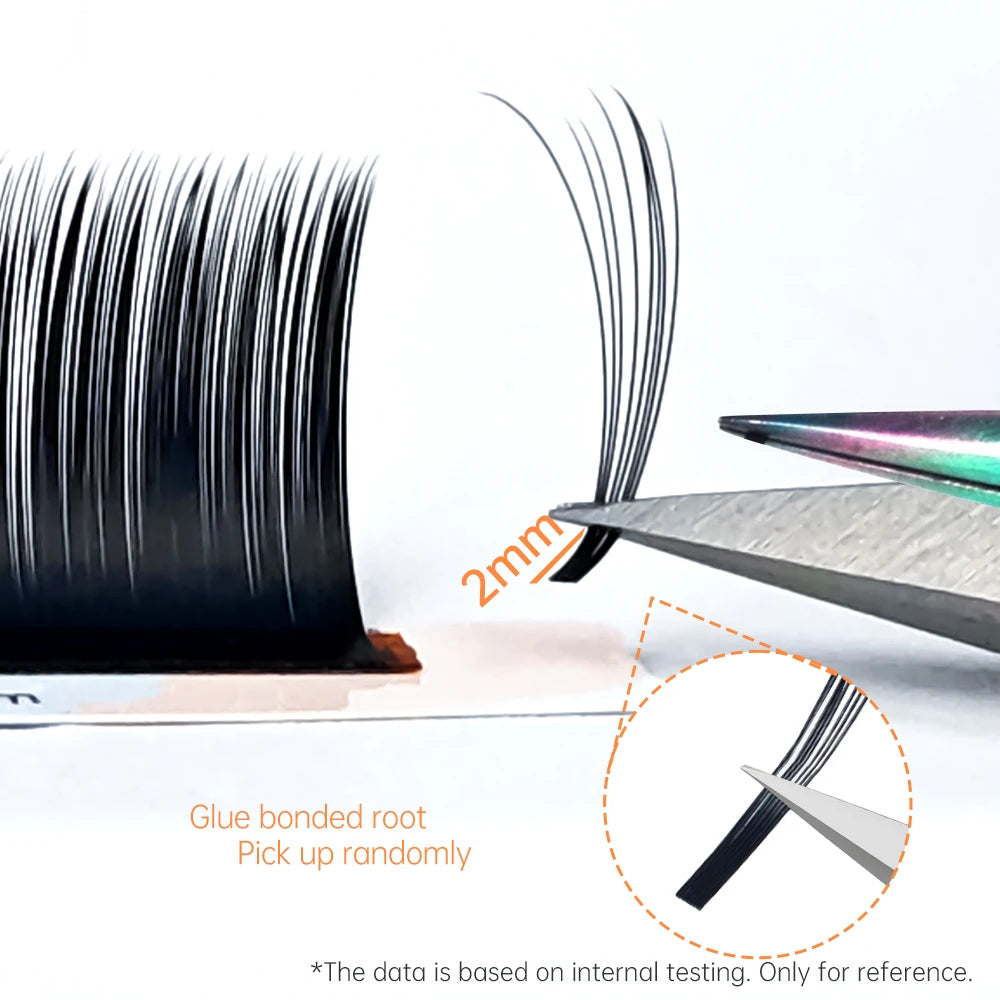 Yelix Camellia Lashes with Adhesive LC LB LJ C D Curl Eyelashes Natural Soft Eyelash Extensions Russian Volume Individual Lashes