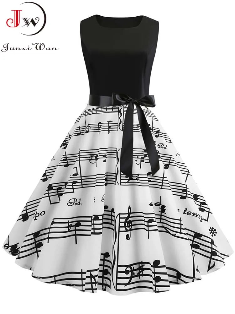 Lynett Lamar Women's Vintage Floral Print Sleeveless A-Line Sundress — Elegant Plus Size Party Dress