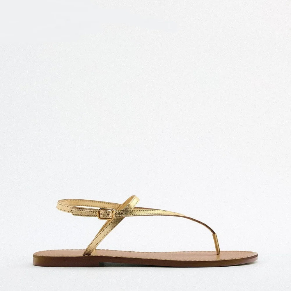 Flat Sandals for Women 2026 Summer Featuring A Simple and Fairy Like Style with A Single Strap and Clamped Toe Sandals for Women