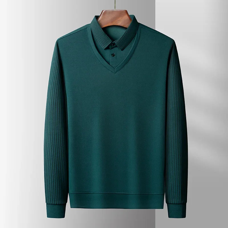 Lynett Lamar Men's Contrast Colour Polo Shirt — Anti-Wrinkle All-Season Top