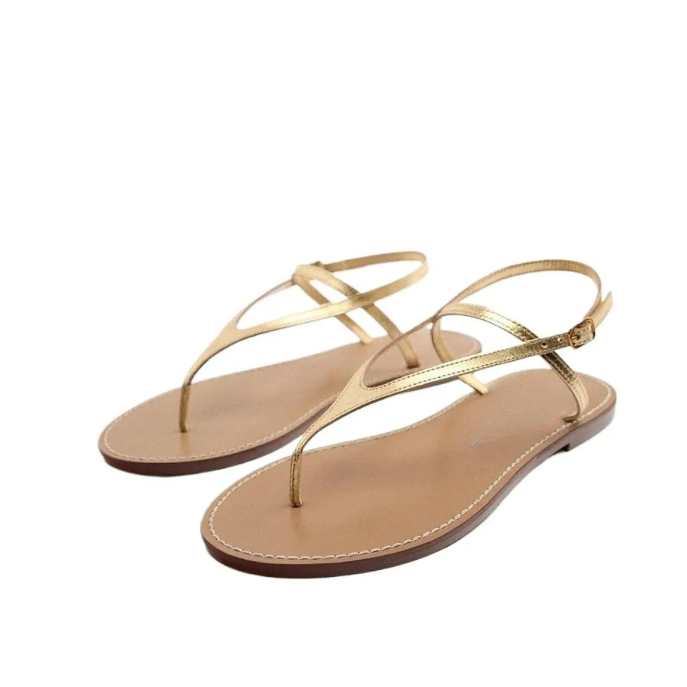 Flat Sandals for Women 2026 Summer Featuring A Simple and Fairy Like Style with A Single Strap and Clamped Toe Sandals for Women