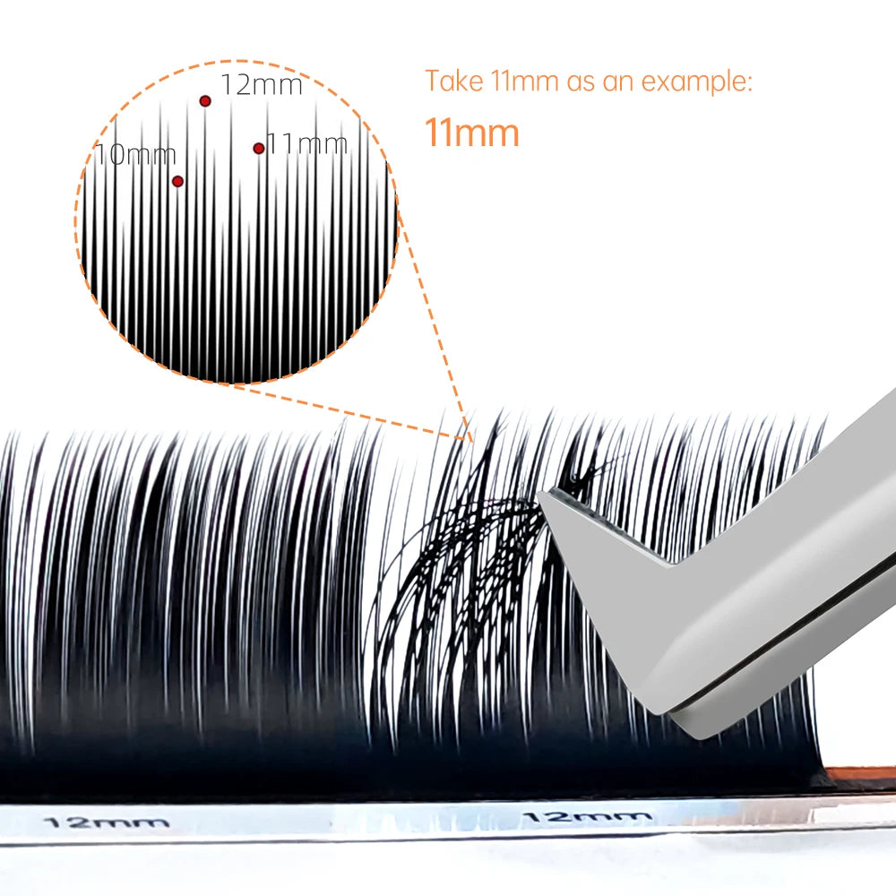 Yelix Camellia Lashes with Adhesive LC LB LJ C D Curl Eyelashes Natural Soft Eyelash Extensions Russian Volume Individual Lashes