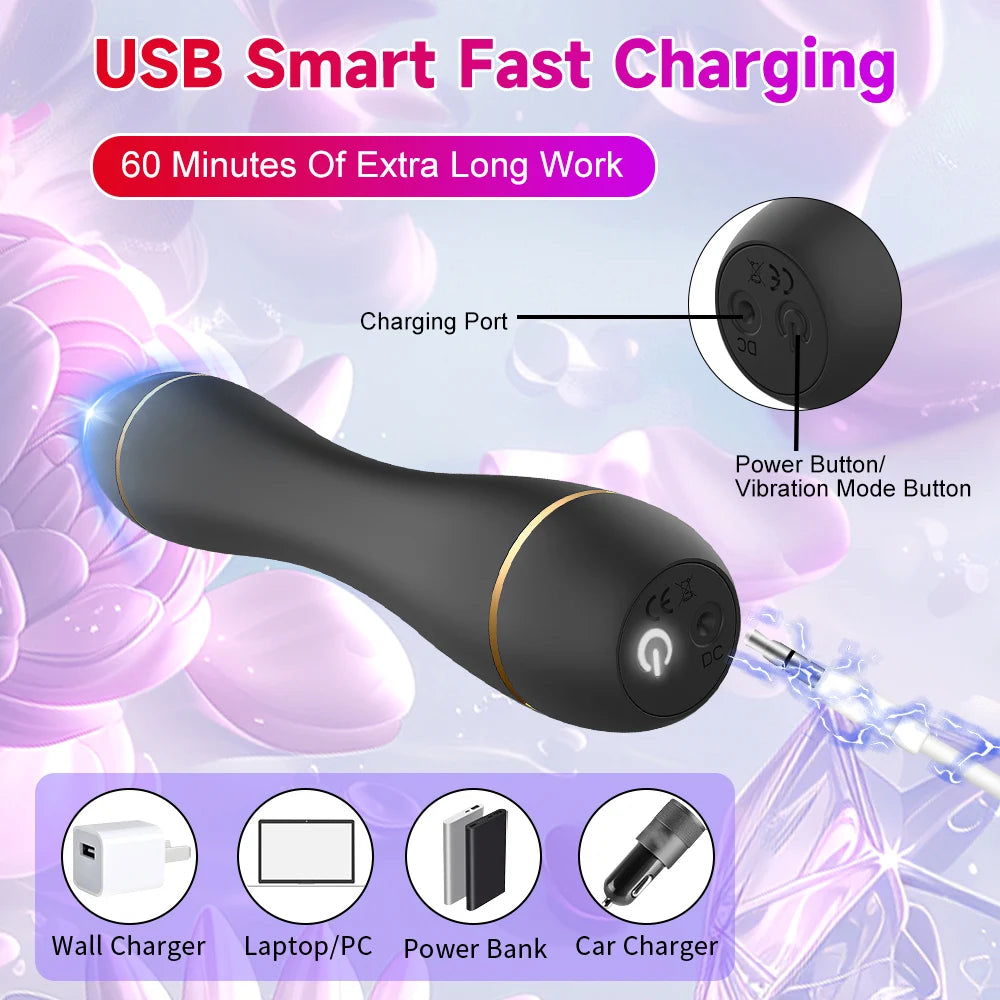 Mini Bullet Vibrator Adult Toy Clitoral Nipple Stimulation 10 Mode, G Spot Stimulator Vagina Anal Massage Adult Toy for Females