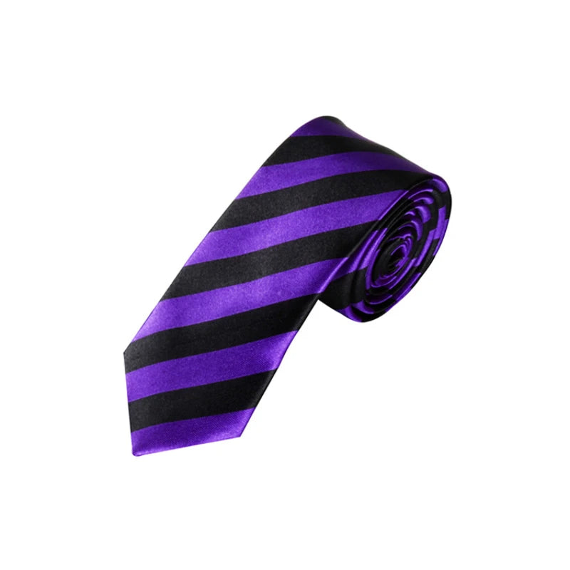 5CM Black White Striped Neckties For Men Formal Dress Neckwear Silk Imitation Narrow Neck Ties Women Shirts Casual Daily Cravate