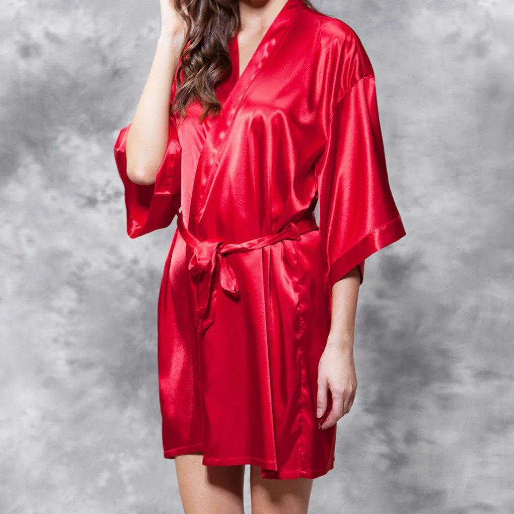 Womens Sexy Satin Sleepwear Lingerie Nightwear Underwear Night Gown Robe, Sexy Soft Comfortable Nightwear, Add Female Charm