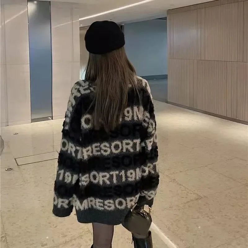 Women's Sweater Autumn Winter New Style Mid-length Loose Knitted Top Fashion Trend