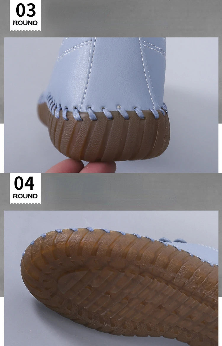 Flat Shoes for Women 2025 New Handmade Sewing Women Sneakers Fashion Casual Mom Shoes comfortable Women's Loafers Big Size 35-43