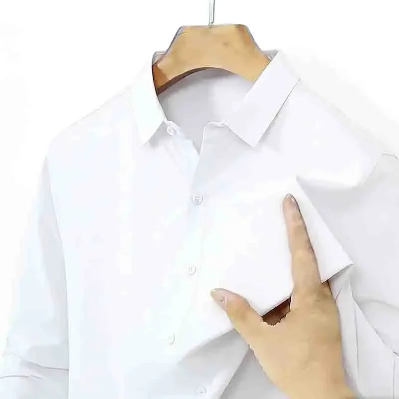 Lynett Lamar Men's Wedding Slim Fit Long Sleeve Dress Shirt — White Formal for Groom & Groomsmen S–4XL