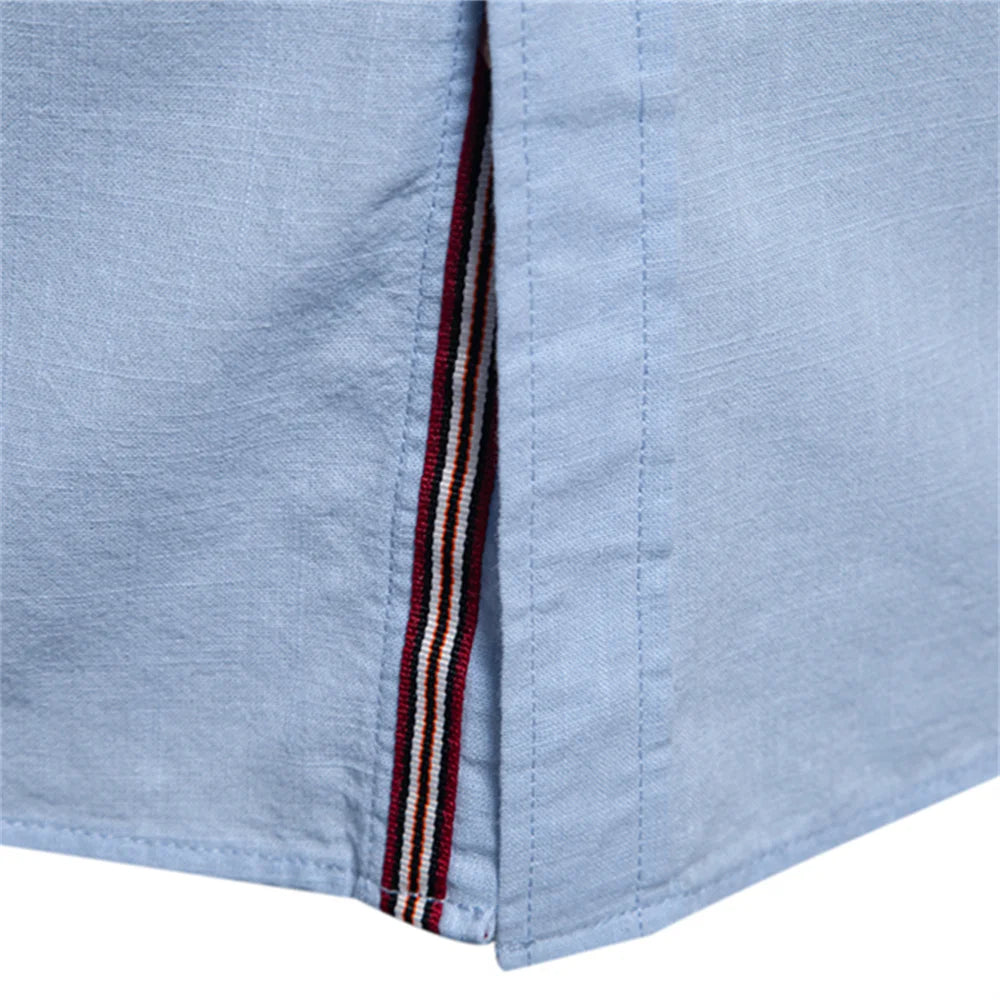 Lynett Lamar Men's 100% Cotton Long Sleeve Casual Shirt — Solid Colour Broadcloth