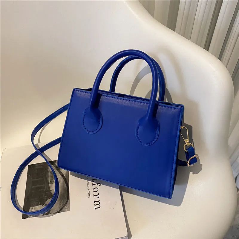 Elegant Black Handbag with Dual Handles, Chic Crossbody Bag, Retro Stylish Tote Small Bag for Women Girls Daily Use, Work, Party