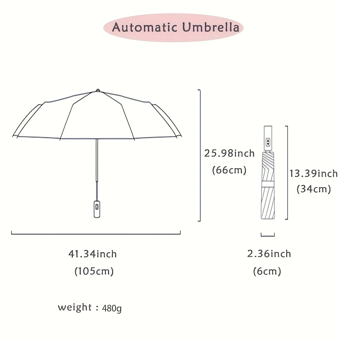 A fully automatic foldable umbrella with 12 ribs and reinforced structure for both rainy and sunny days, featuring UV protection