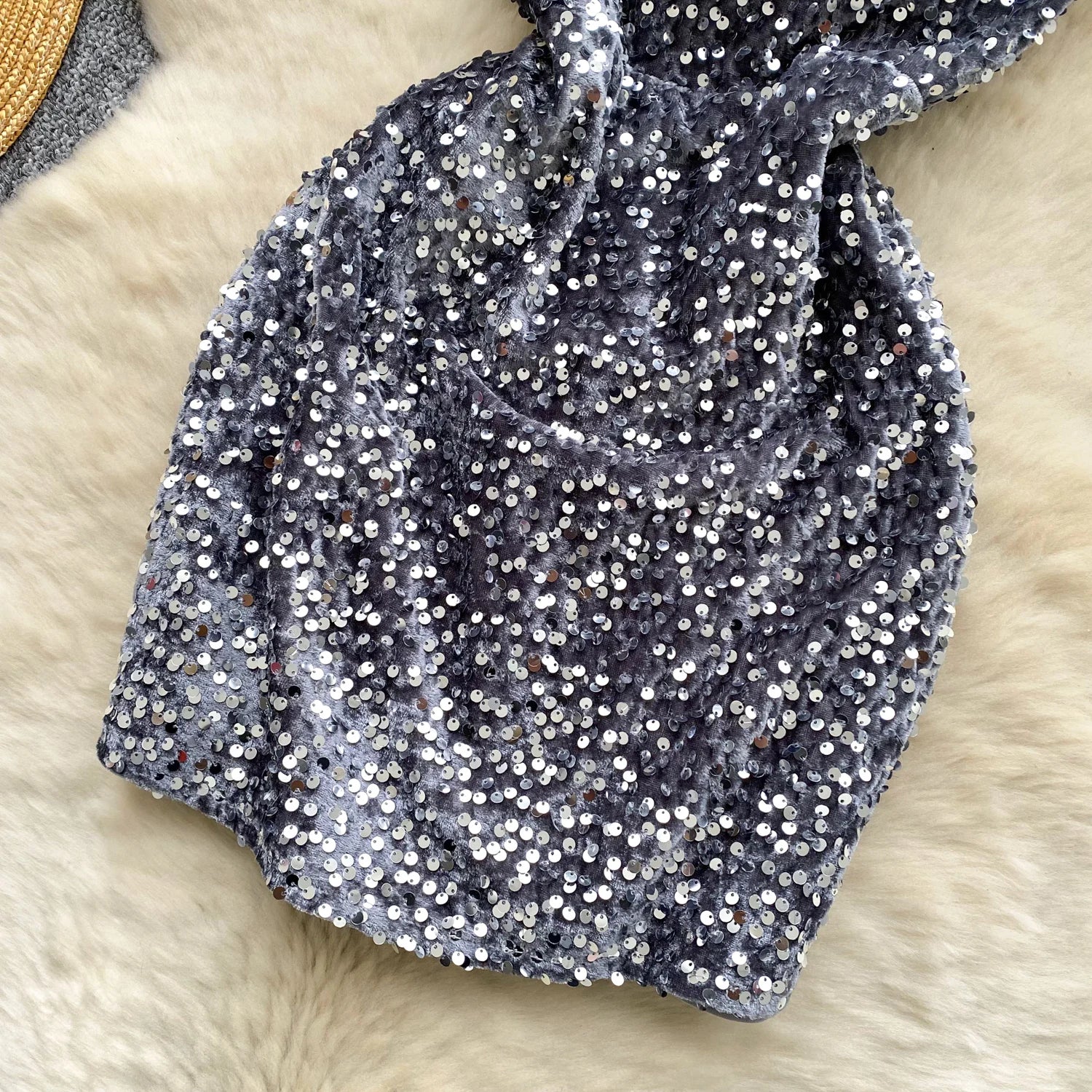 vintage Elegant hollow out velour dress Chic Vestidos Women Fashion Retro Party ceremony dresses