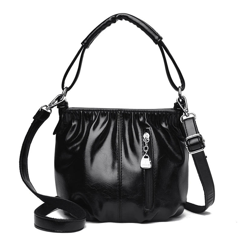 Women's Bag Bucket bag Handbags Female Handbags Retro Solid Color PU Leather Shoulder Underarm Bags Ladies Shopper Hobos Bags