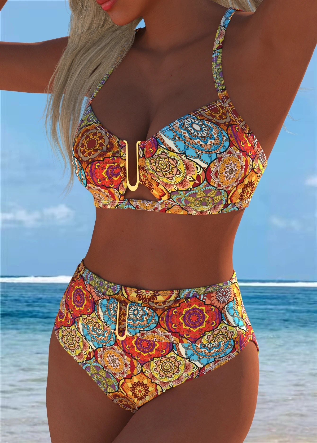 Women's Swimwear Swimming Suit Beach Outfits Summer Beach Festival Vacation Travel Sexy Luxury Modern Two Piece Set Bikinis