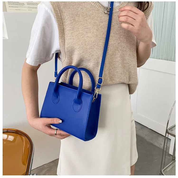 Elegant Black Handbag with Dual Handles, Chic Crossbody Bag, Retro Stylish Tote Small Bag for Women Girls Daily Use, Work, Party