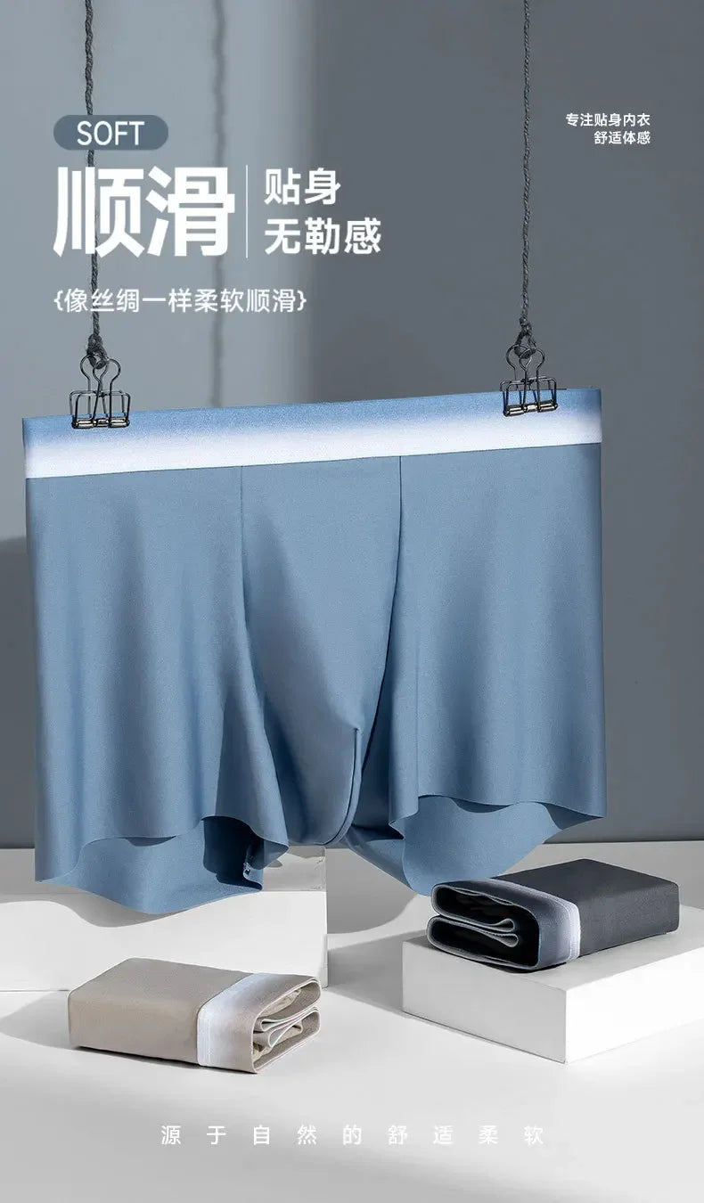 Ice silk Men's Underwear Men's Boxers Cotton crotch Men's New Breathable Four-corner Boxer Shorts мужские трусы  boxers for men