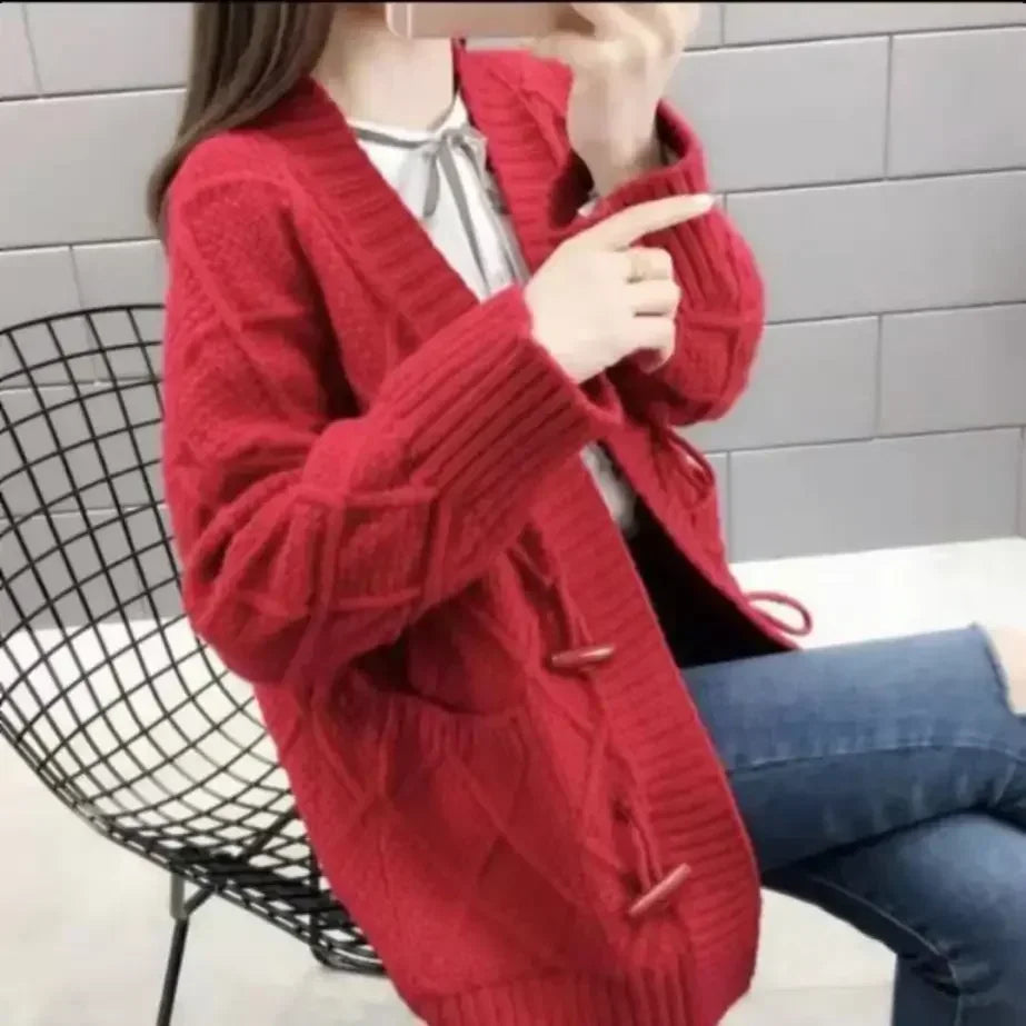 Women's Sweater Long Knit Tops For Woman Yellow Cardigan Autumn Winter 2025 New In Korean Luxury Cheap And High Quality Offers
