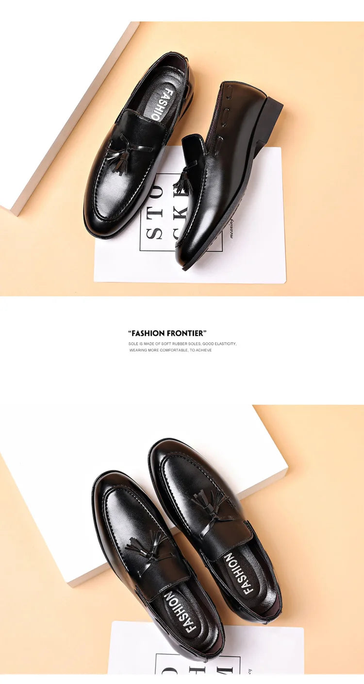 Men's Dress Shoes New Pu Leather Fashion Shoe for Mens Large Size Business Formal Casual Shoes Slip on Wedding Men Shoes Zapatos