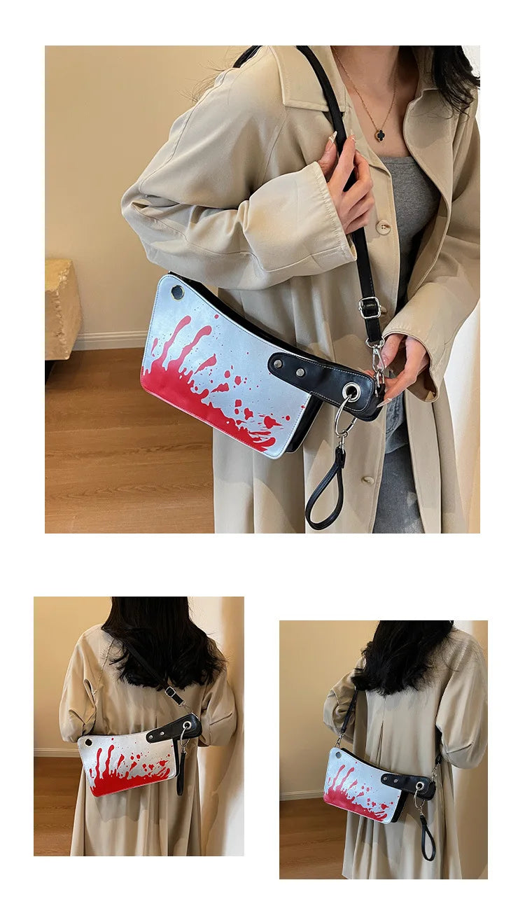 Small Purses And Handbags For Women Unique And Fun Design Leather Crossbody Shoulder Bag Knife Shaped Top Handle Bags Purse