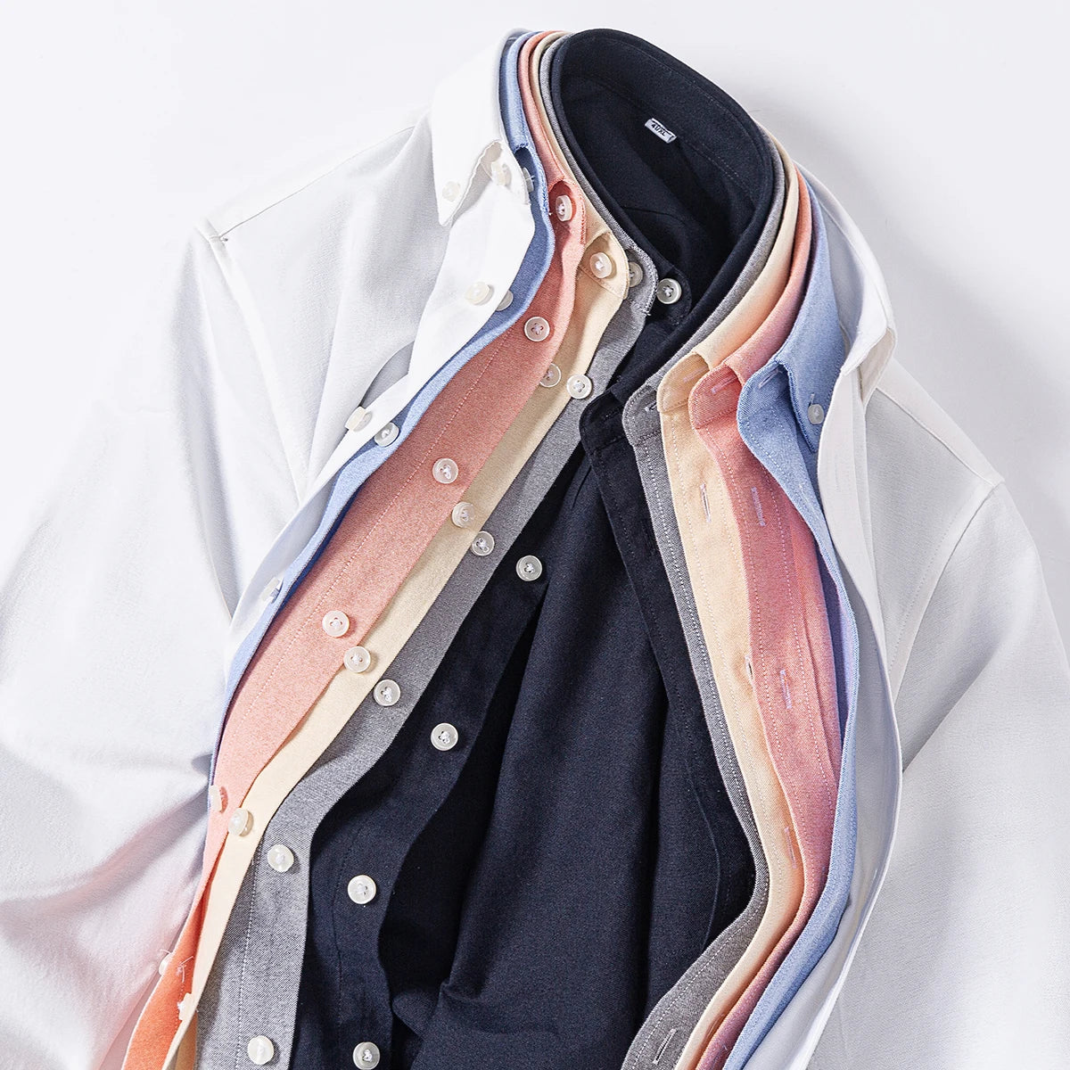 Lynett Lamar Men's 100% Cotton Oxford Long Sleeve Dress Shirt — Button-Down Casual Spring Autumn