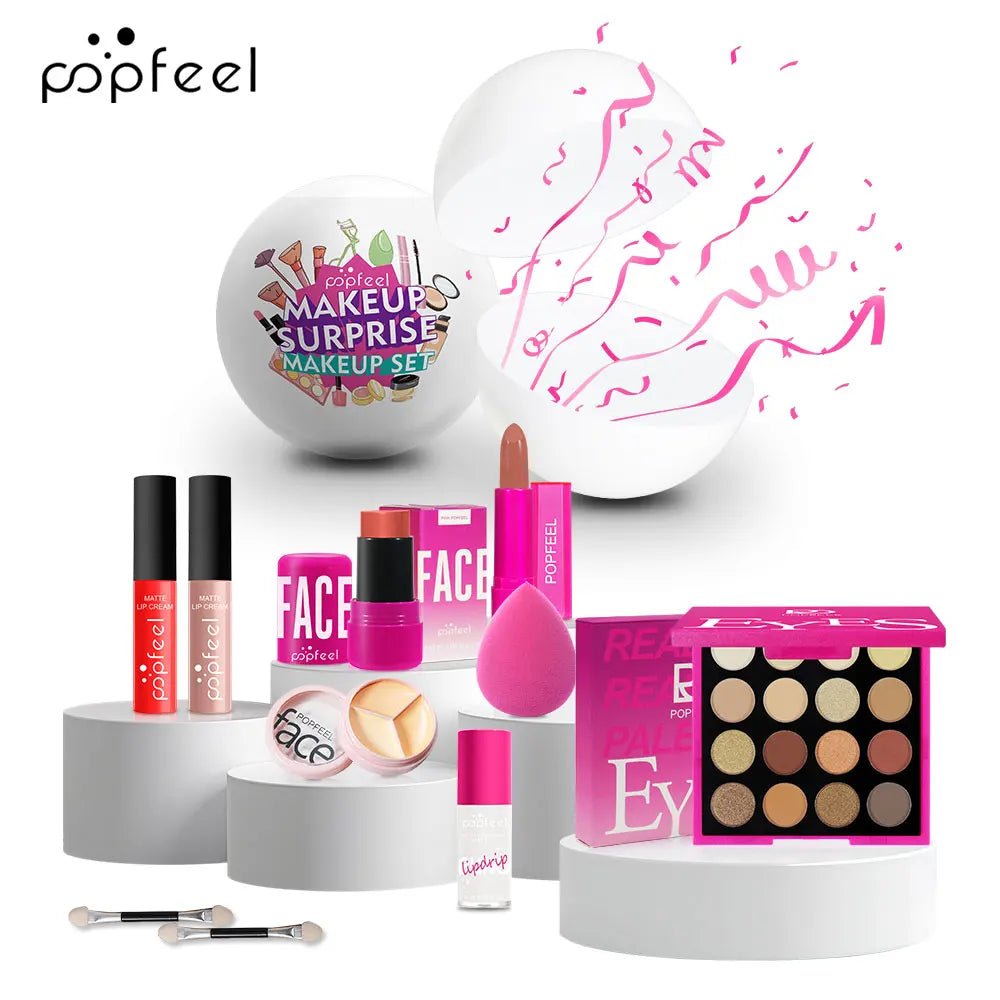 Lipstick + concealer + eyeliner + blush cosmetic set, multiple styles, convenient and affordable cosmetic set