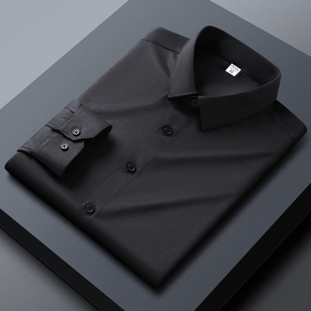 Lynett Lamar Men's Slim Fit Stretch Wrinkle-Free Long Sleeve Dress Shirt — Year-Round Business Casual